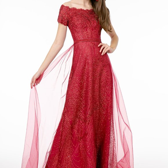 Glitter Print A-Line Dress - GSGL2942